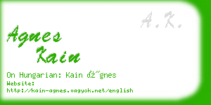 agnes kain business card